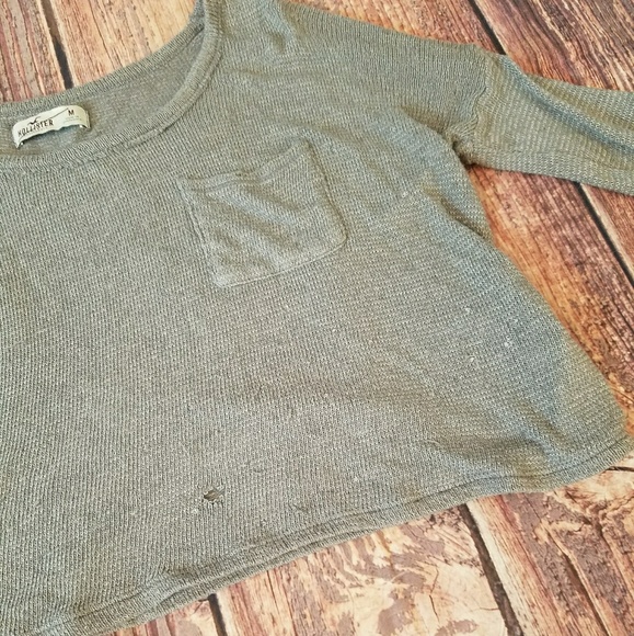 •3\$15•Hollister • Distressed Crop Sweater - Picture 2 of 3